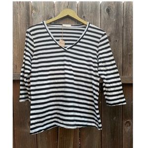 CP Shades Judy V neck Tee 3/4 Sleeves NWT